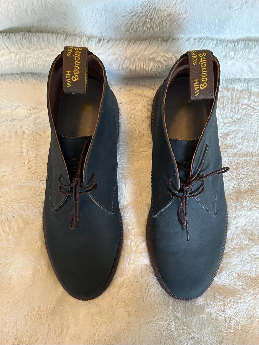 Men's Black and Brown Doc Martens Chukka Boots - Lace-Up Casual Dress Shoe